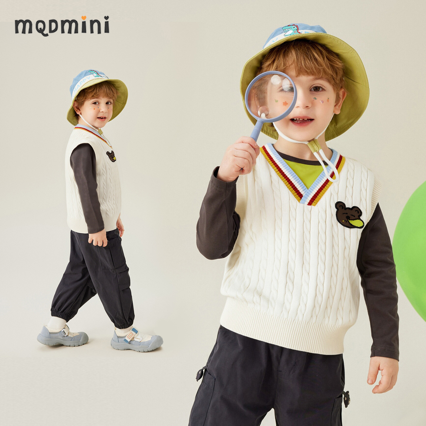 MQDmini男童春秋马甲针织衫