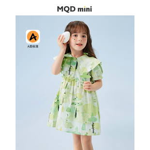 2024新款 MQDmini女童夏装 儿童polo领连衣裙女孩翻领裙子宝宝衣服