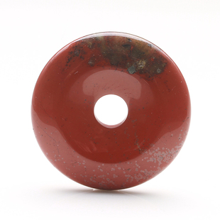 天然水晶吊坠项链红竹石平安扣石英质玉红碧玉有金点一物一图A19