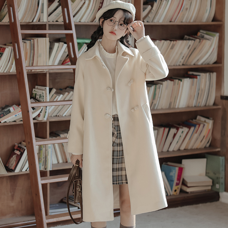 毛呢外套中长款复古风blingbling