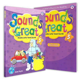 正版进口Compass自然拼读英语 小学英文音标字母发音phonics教材Sounds great 5级双元音 儿童入门零基础启蒙字母语音培训英文教材