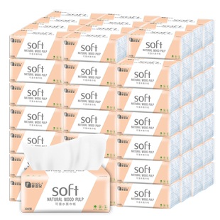 【60包一年装/18包】原木抽纸巾整箱批发卫生纸餐巾纸家用面巾纸