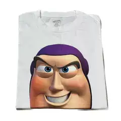 Buzz Lightyear Head Print Short-Sleeved T-Shirt Toy Story (Buzz Lightyear High Street Style Creative Top)