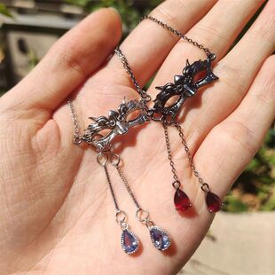 沈星回黑猎光猎面具衍生吊坠项链高颜值高级感锁骨链 恋与深空