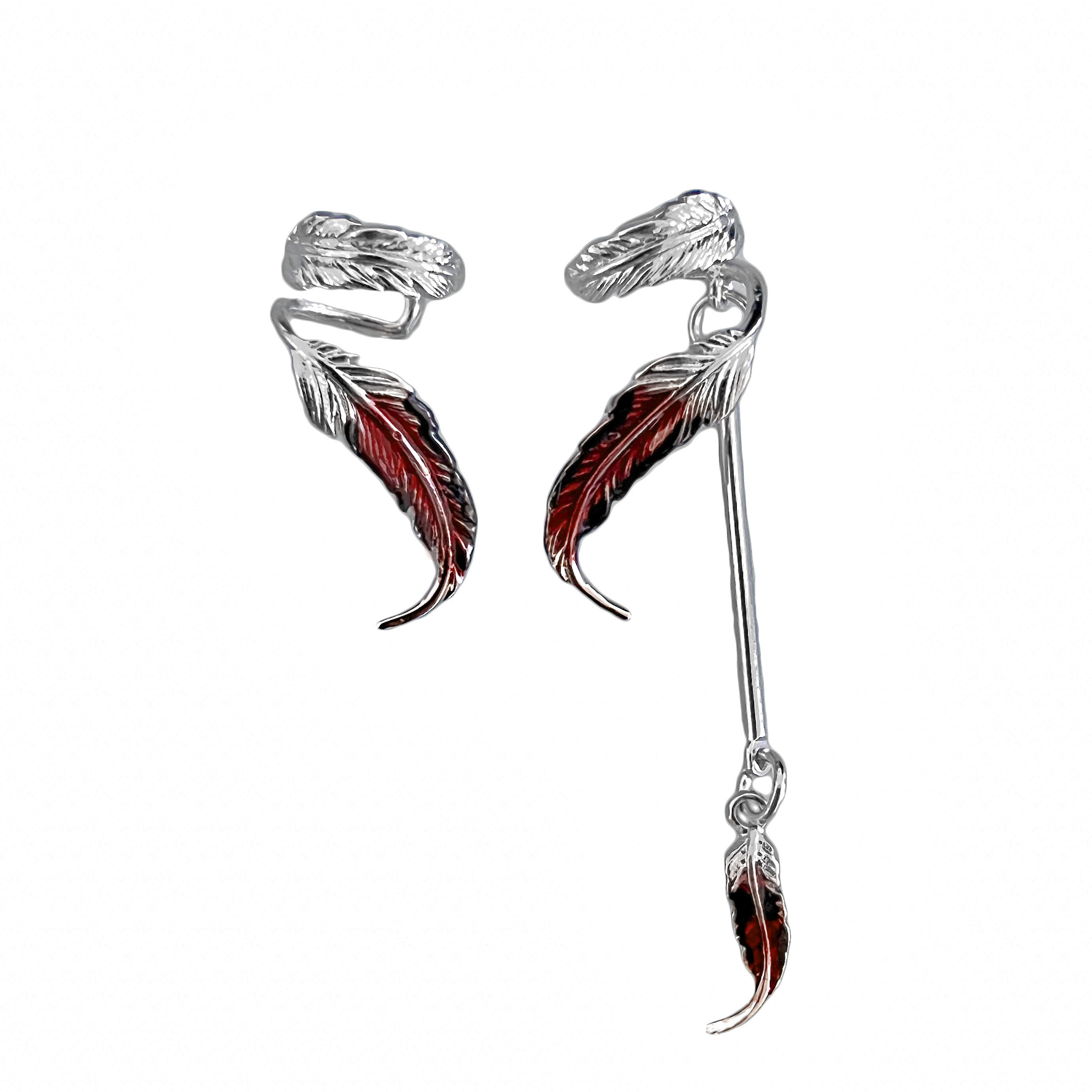 羽毛无耳洞耳夹耳挂灵鹤耳骨夹小众设计流苏耳环甜酷耳饰,模玩/动漫/周边/娃圈三坑/桌游,动漫手表/项链/饰品,淘宝优惠券,粉丝福利购,淘宝优惠卷