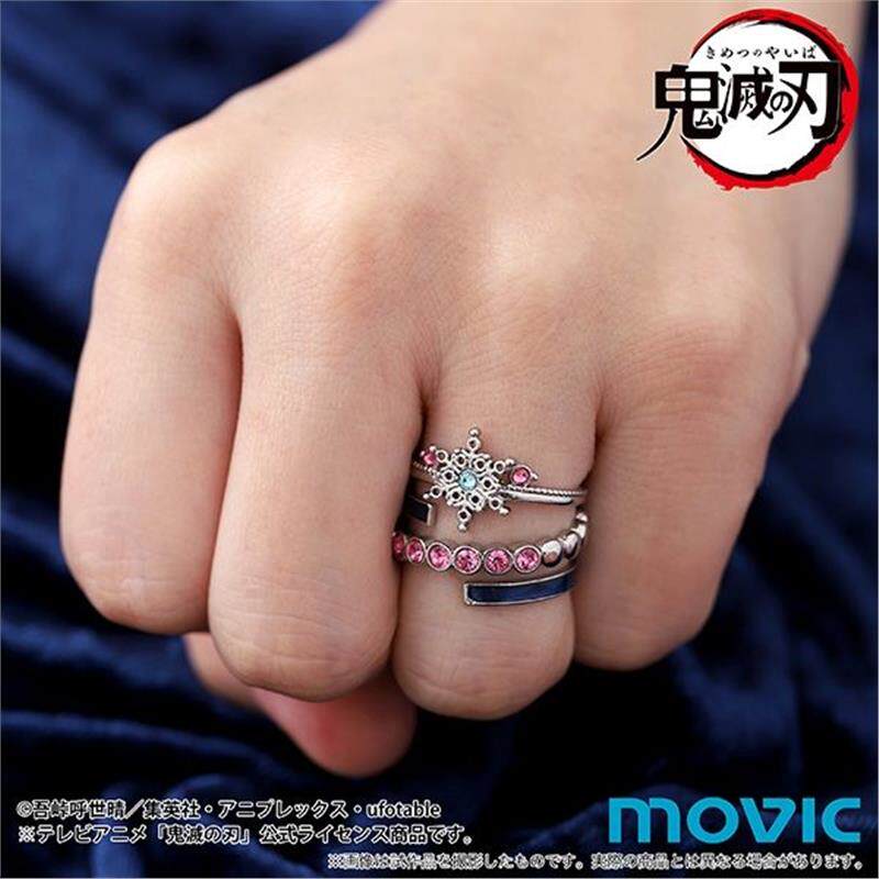 鬼灭之刃猗窝座戒指二次元周边动漫同款同人创意指环双环叠戴百搭