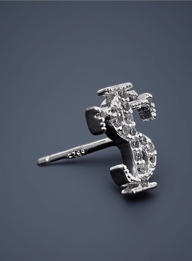 Asen同款stks耳钉闪钻嘻哈潮流时尚耳饰