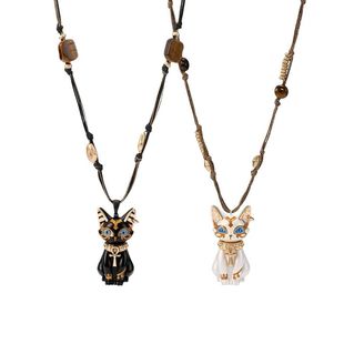 2026新款生命之瞳法老猫咪安卡串珠项链高颜值设计高级感精致饰品