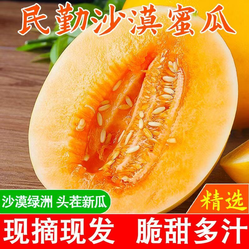 甘肃民勤沙漠蜜瓜甜瓜新鲜水果应当季香瓜哈密瓜整箱黄河现摘