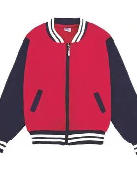 幼儿园园服春季外套小学生校服红色上衣藏青色裤子单件棒球服儿童