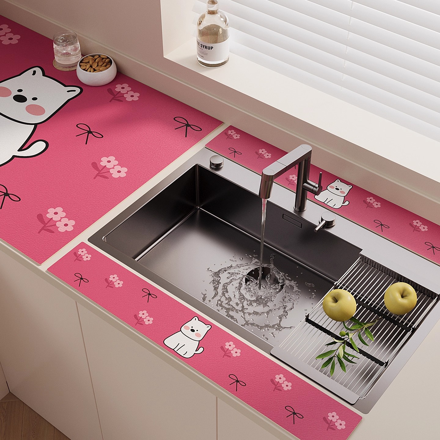 厨房水龙头沥水垫吸水垫长条窄边