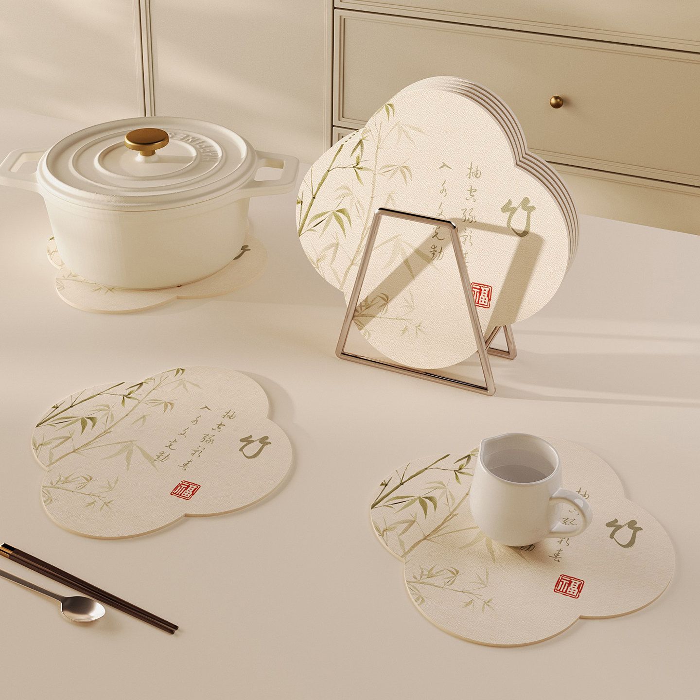 硅藻泥新中式杯垫异形吸水餐垫防烫耐高温沥水垫碗盘垫桌面保护垫,居家布艺,餐垫,淘宝优惠券,粉丝福利购,淘宝优惠卷