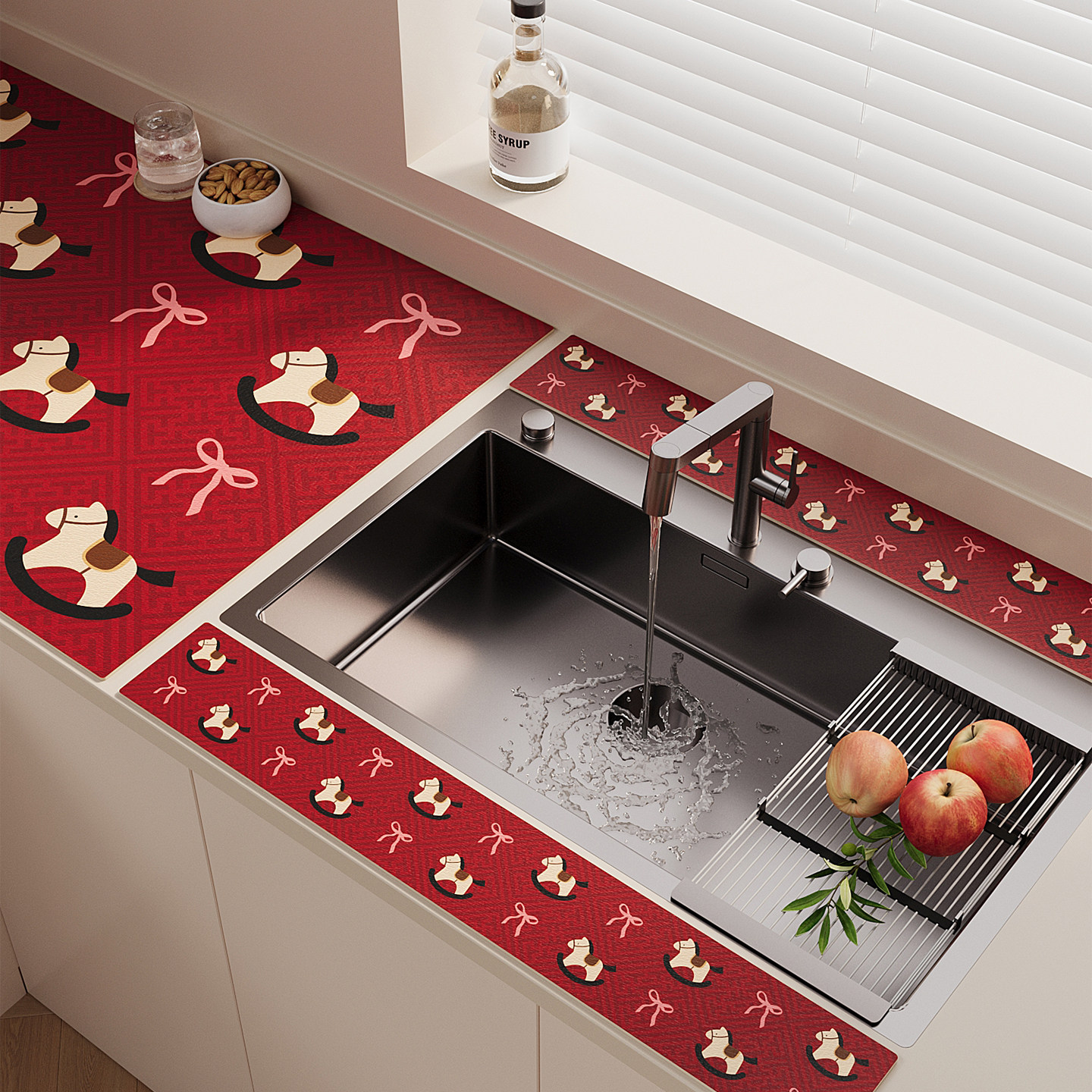 硅藻泥窄边沥水垫厨房水龙头吸水垫洗手台卡通小马免洗可擦台面垫,居家布艺,厨房地垫,淘宝优惠券,粉丝福利购,淘宝优惠卷