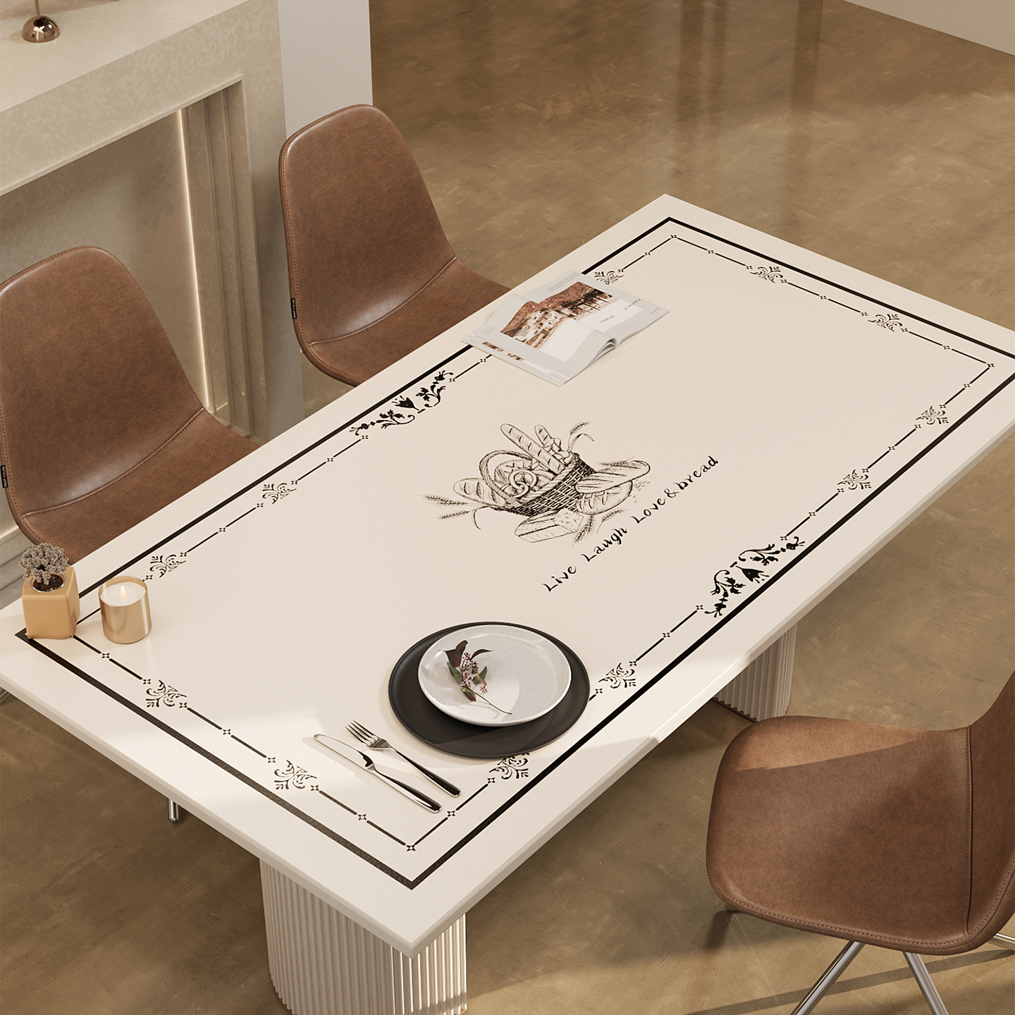 桌布防水防油轻奢高级感免洗可擦茶几台面保护垫防烫隔热餐桌垫子