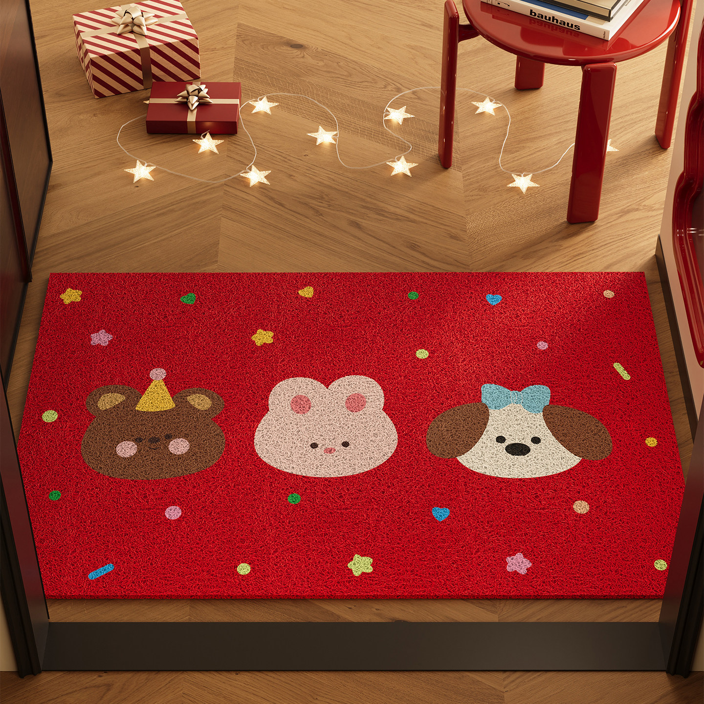 入户门红色丝圈脚垫玄关大门进门耐磨除尘耐脏免洗地垫可裁剪地毯,居家布艺,入户地垫,淘宝优惠券,粉丝福利购,淘宝优惠卷