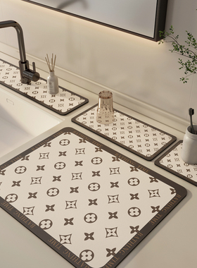 硅藻泥水龙头吸水垫厨房洗手台沥水垫卫生间洗漱台面免洗可擦杯垫