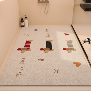 镂空沥水卡通丝圈浴室防滑垫淋浴洗澡防摔脚垫卫生间地毯免洗防水