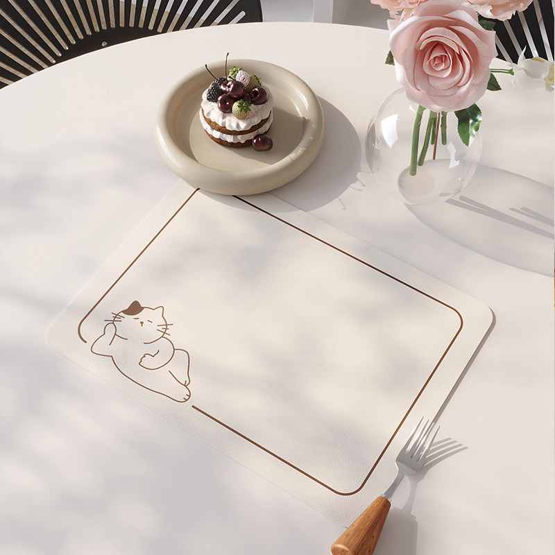 pvc餐桌隔热垫轻奢高级感防水防油耐脏桌布免洗可擦防烫隔热餐垫,居家布艺,餐垫,淘宝优惠券,粉丝福利购,淘宝优惠卷