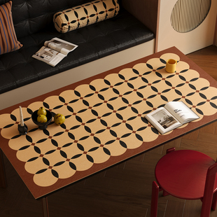 防水防油桌垫中古风仿皮革PVC餐边柜垫防烫隔热茶几餐桌布保护垫