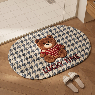 吸水速干厕所门口卫生间地垫踩脚地毯卡通浴室防滑耐脏垫擦脚垫子