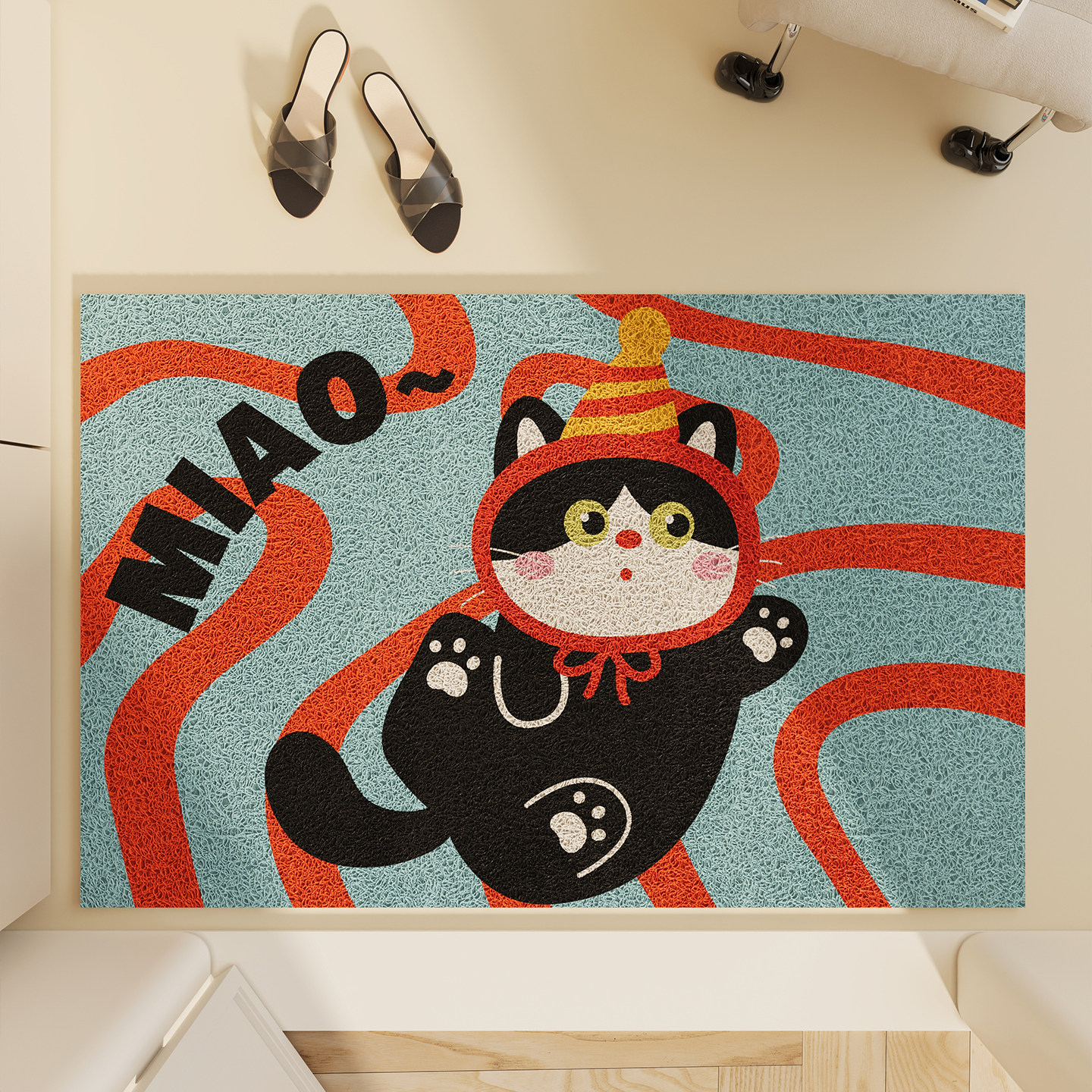 玄关大门进门卡通丝圈脚垫入户门地垫防滑耐脏耐磨除尘可裁剪地毯,居家布艺,入户地垫,淘宝优惠券,粉丝福利购,淘宝优惠卷