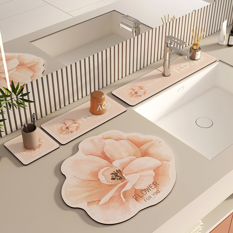 硅藻泥洗手台吸水垫卫生间水龙头洗漱台面沥水垫厨房吧台杯垫碗垫,居家布艺,家用脚垫,淘宝优惠券,粉丝福利购,淘宝优惠卷