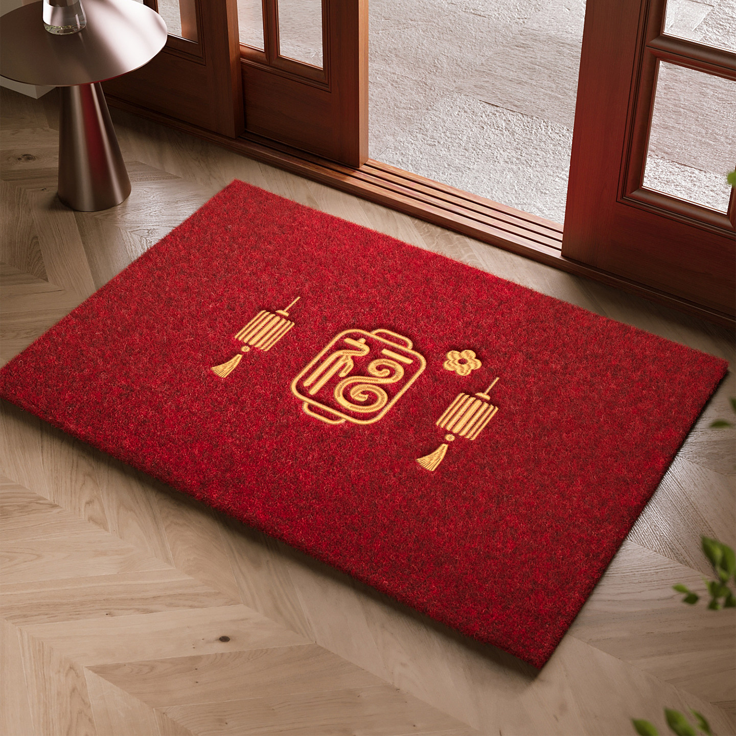 大门口进门除尘脚垫仿椰棕红色入户门地垫刺绣别墅玄关高级感地毯,居家布艺,入户地垫,淘宝优惠券,粉丝福利购,淘宝优惠卷