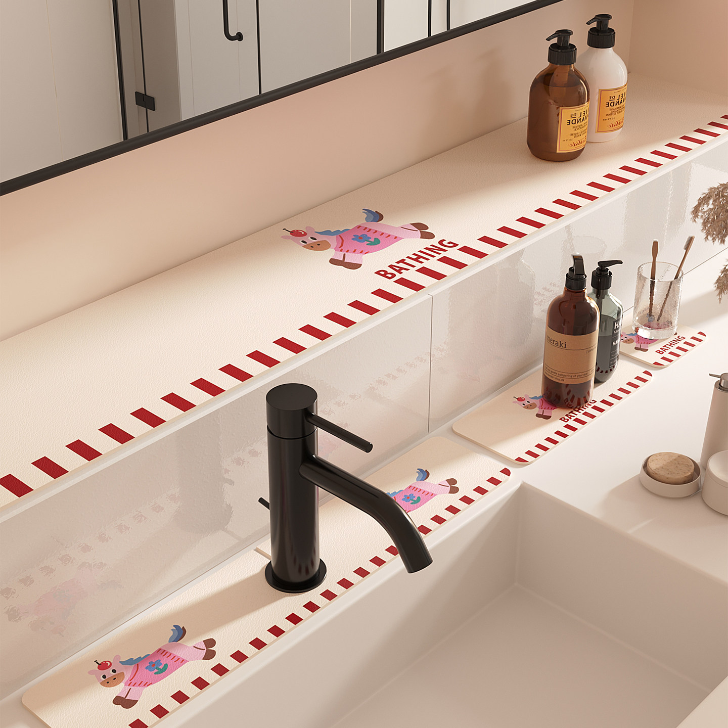 硅藻泥水槽窄边洗手台吸水垫沥水垫子防滑耐脏卫生间浴室柜台面垫,居家布艺,家用脚垫,淘宝优惠券,粉丝福利购,淘宝优惠卷