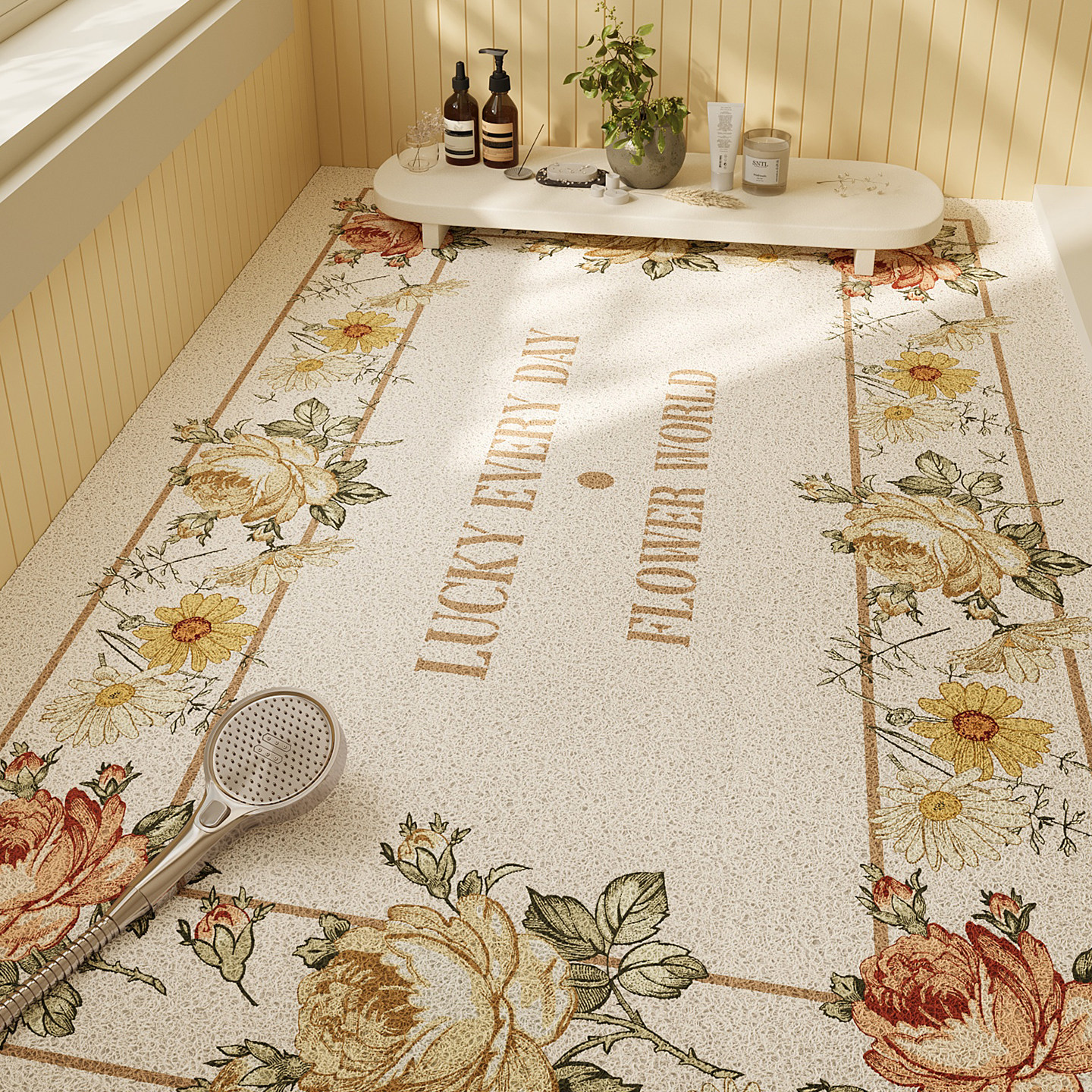 浴室防滑垫美式复古淋浴镂空沥水洗澡防摔丝圈脚垫卫生间地毯免洗,居家布艺,家用脚垫,淘宝优惠券,粉丝福利购,淘宝优惠卷