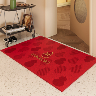 玄关入户门地垫红色丝圈耐磨耐脏大门口进门脚垫毯防滑除尘可裁剪