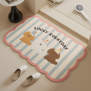 浴室卫生间吸水垫硅藻泥洗手间门口地垫厕所免洗耐脏防摔防滑脚垫