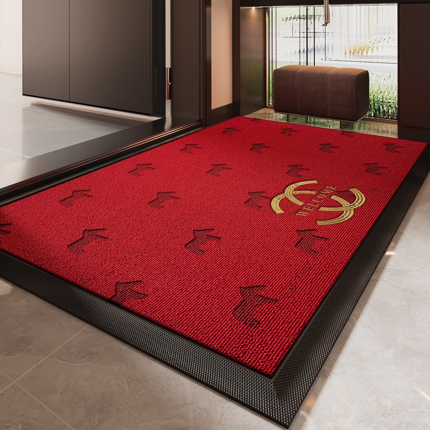 入户门地垫2025新款红色进门脚垫