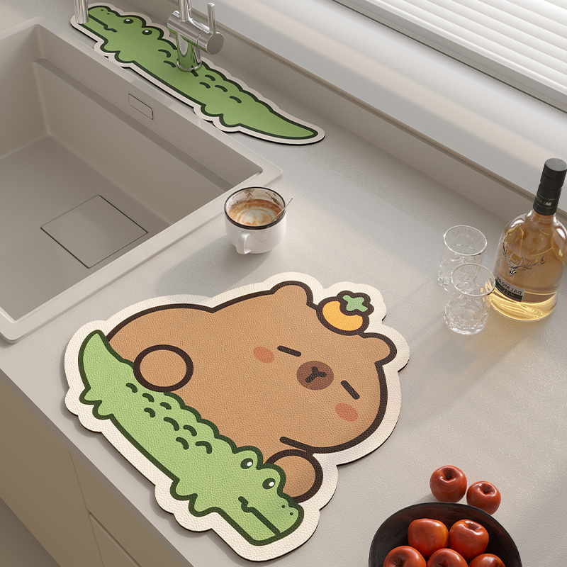 水龙头沥水垫卫生间洗手台吸水垫