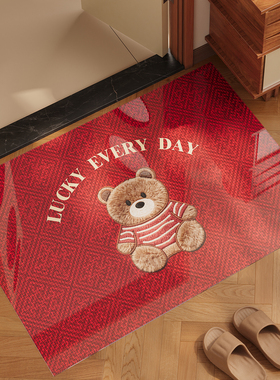 入户门地垫玄关大门口进门脚垫软玻璃透明地毯红色小马可裁剪防滑