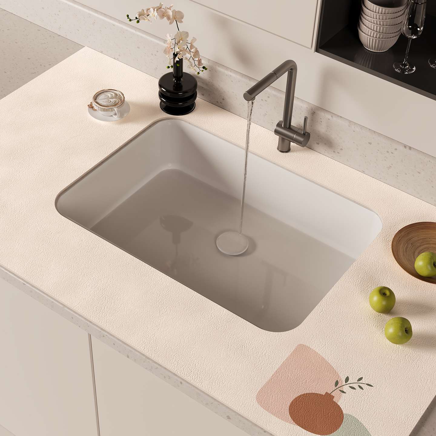 水龙头吧台厨房硅藻泥洗漱台面垫