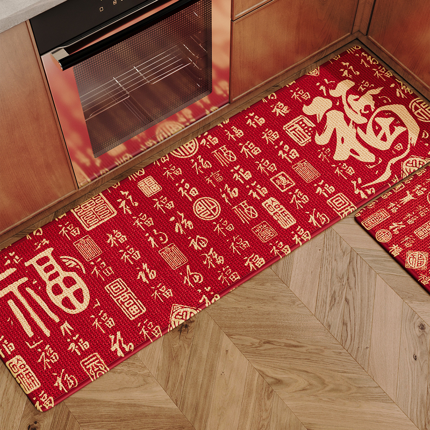厨房专用地垫红色卡通家用免洗吸水速干擦脚垫耐脏耐磨防滑垫地毯,居家布艺,厨房地垫,淘宝优惠券,粉丝福利购,淘宝优惠卷