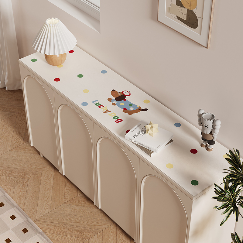 边柜垫卡通奶油风PVC皮革餐边柜桌垫防水防油台面保护电视机柜垫