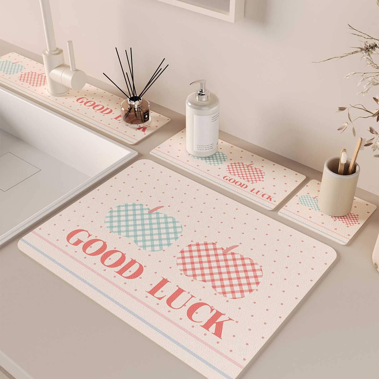 洗手台卫生间窄边洗漱台面垫子浴室水龙头沥水垫厨房硅藻泥吸水垫,居家布艺,厨房地垫,淘宝优惠券,粉丝福利购,淘宝优惠卷