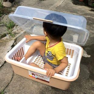 家用放碗箱碗碟密封箱 厨房特大带盖碗柜塑料沥水碗架 碗筷收纳