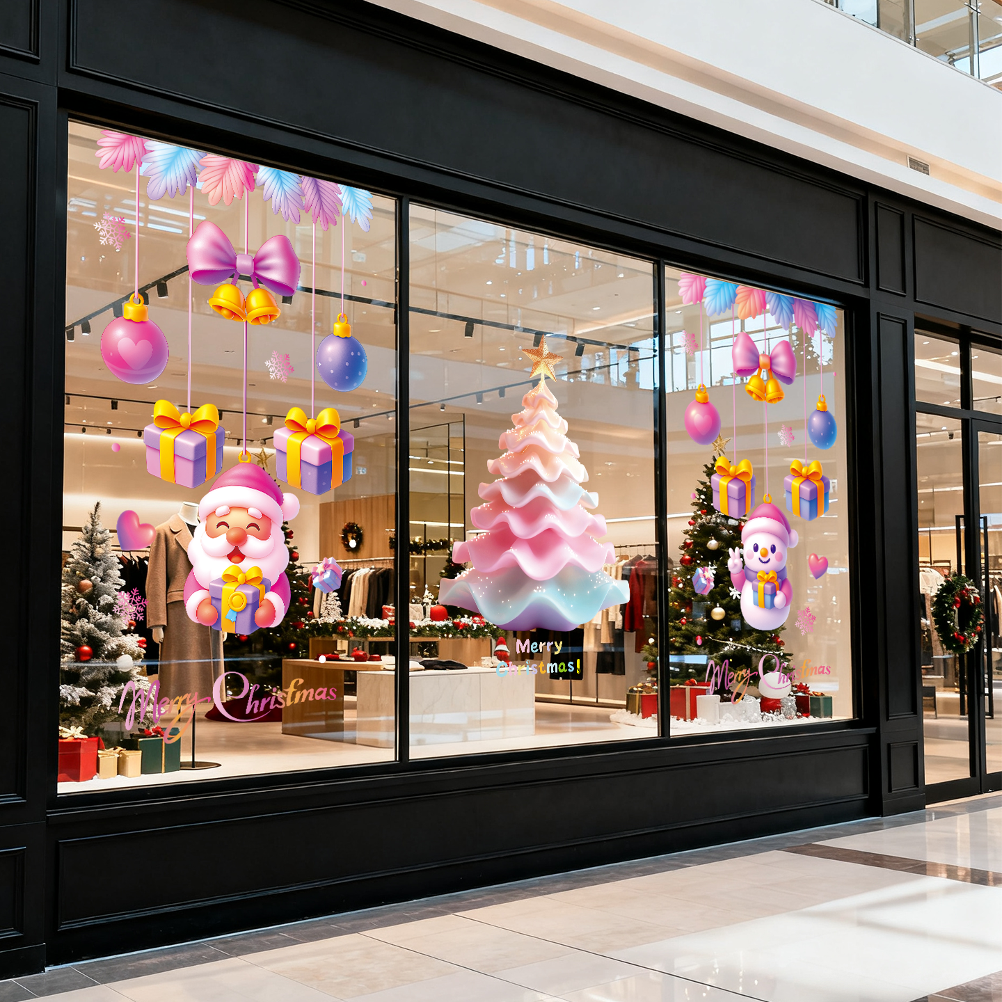 圣诞节氛围装饰品贴纸窗花贴画