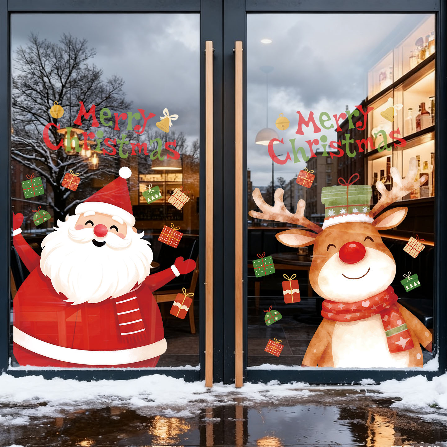 圣诞节圣诞老人装饰品窗花贴纸