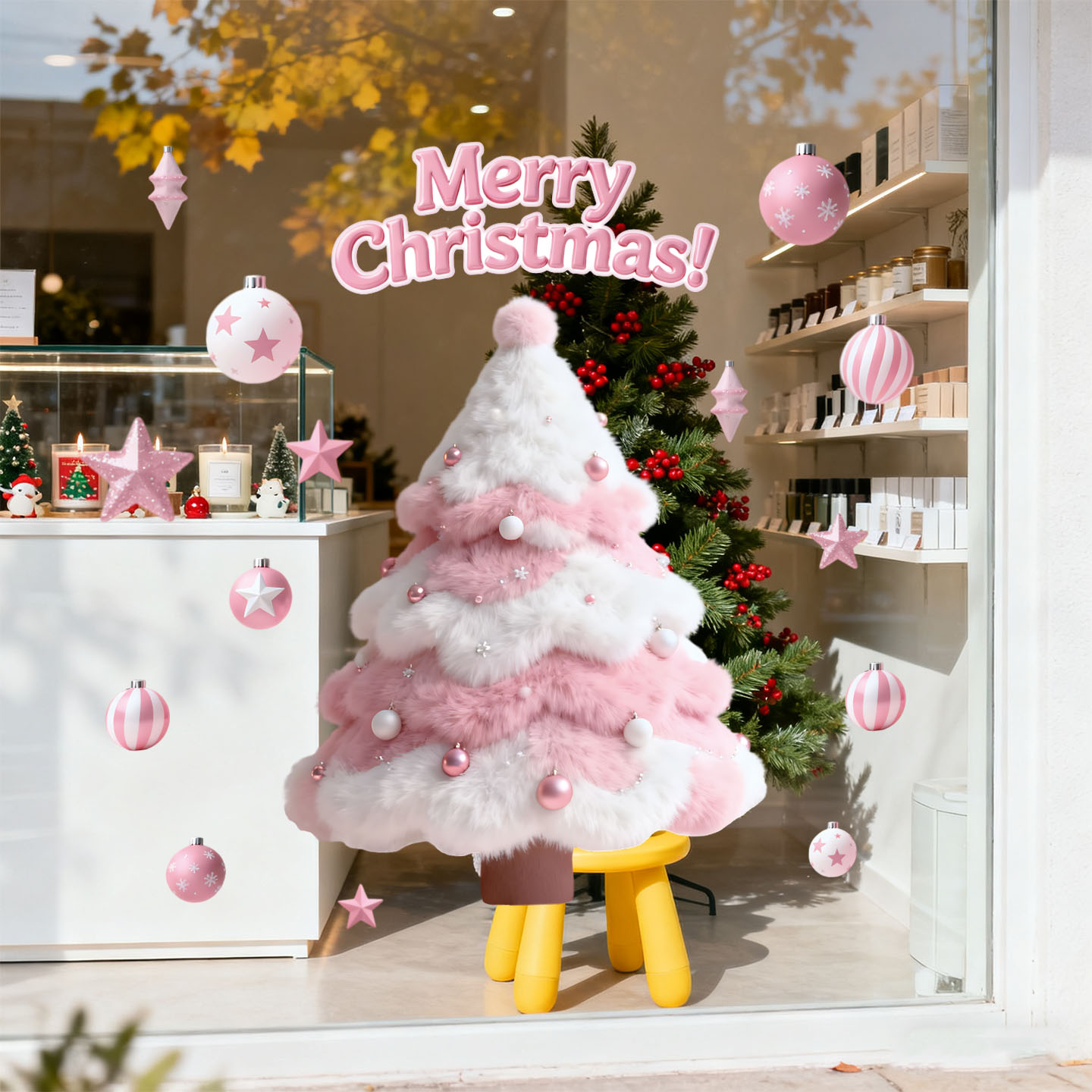 圣诞节氛围装饰品贴纸窗花贴画