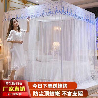 单蚊帐家用卧室1.5米加密三开门1.8m公主风单双人新款1.2米纹帐子