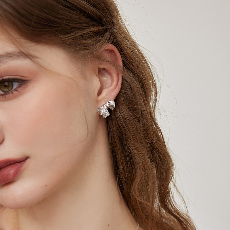 MORI DORI设计双层蝴蝶结耳环微镶锆石轻奢高级感气质百搭耳钉饰,饰品/流行首饰/时尚饰品新,耳钉,淘宝优惠券,粉丝福利购,淘宝优惠卷