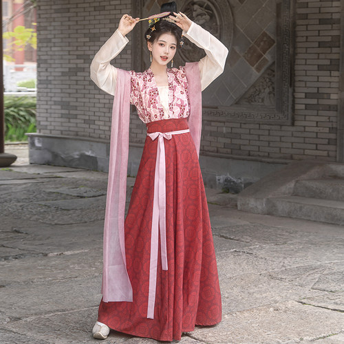 千亭记汉服唐制褙子圆领开衫破裙