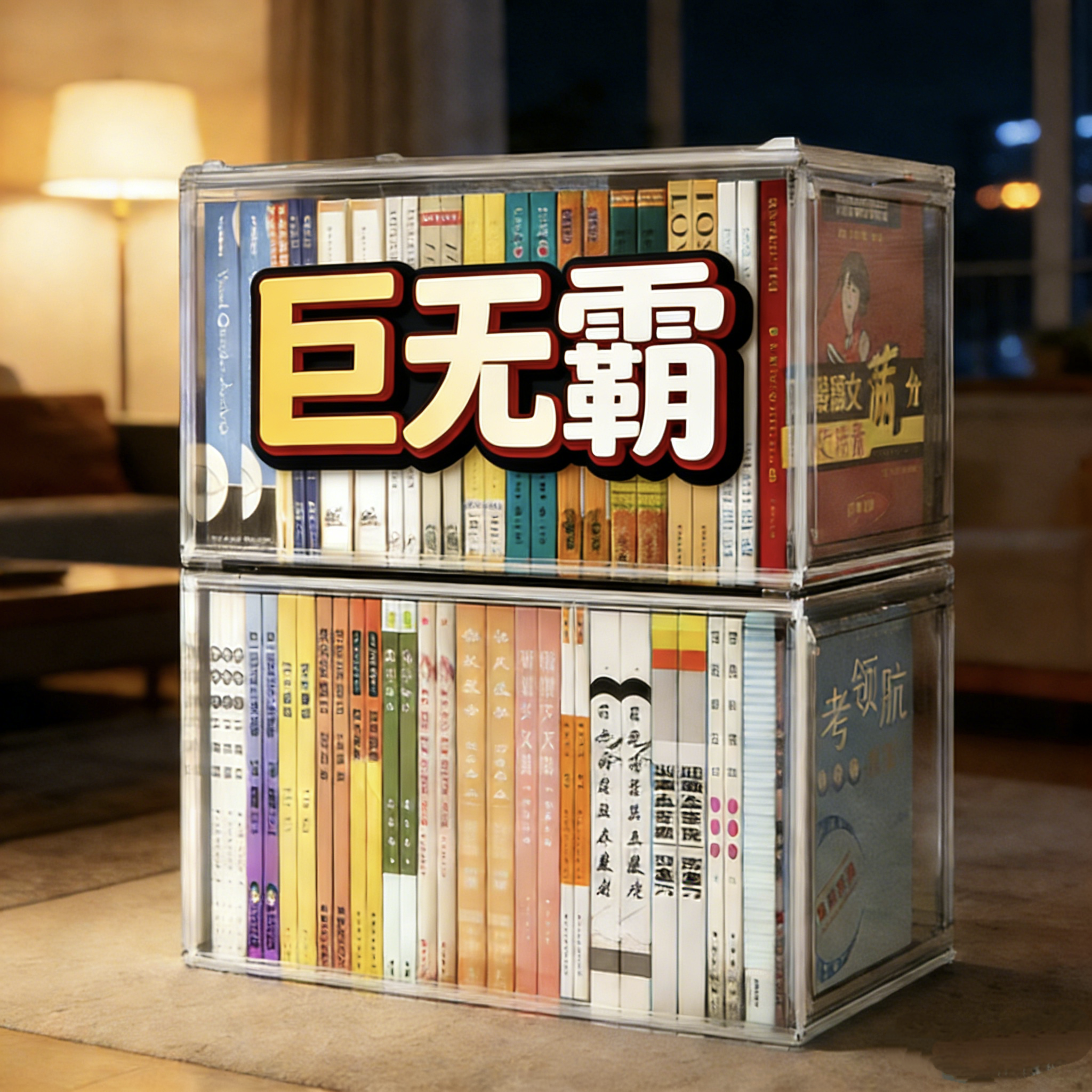 书本收纳盒学生桌面书架亚克力透明防尘儿童教室书籍整理收纳神器,收纳整理,书桌收纳置物架,淘宝优惠券,粉丝福利购,淘宝优惠卷
