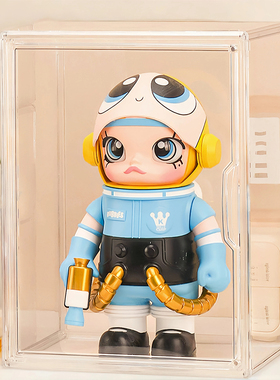 泡泡玛特400展示盒适用盲盒展示架收纳molly透明亚克力手办展示柜