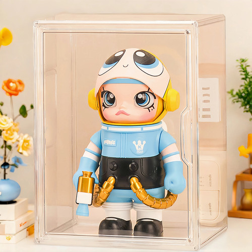 泡泡玛特400展示盒适用盲盒展示架收纳molly透明亚克力手办展示柜