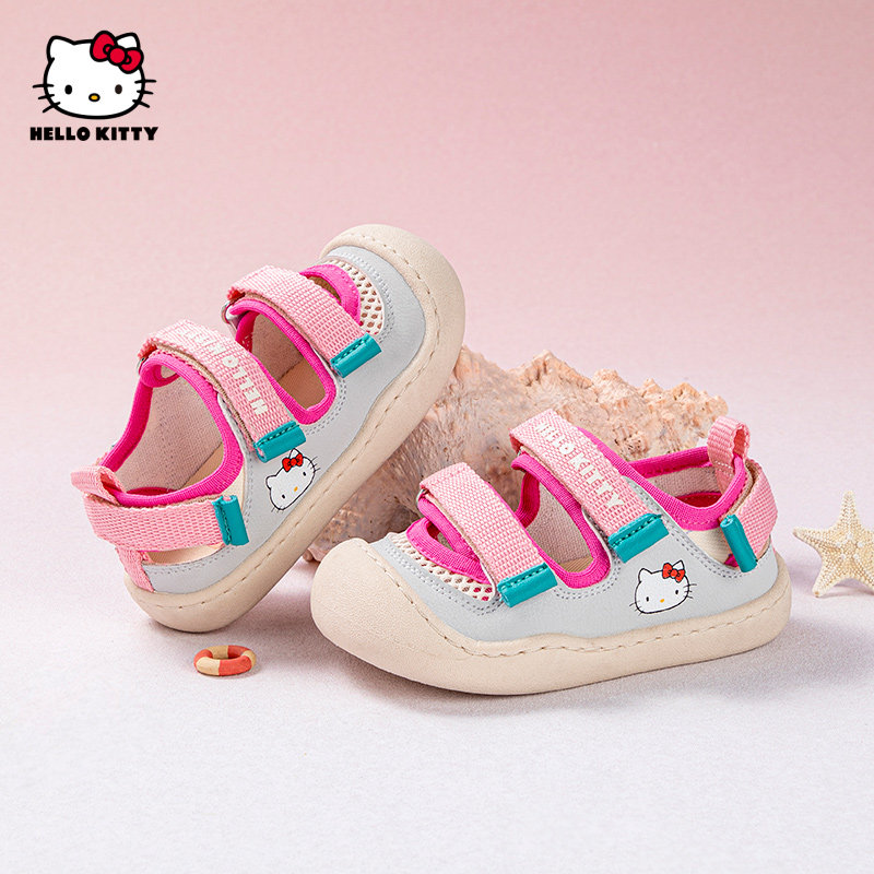 HelloKitty童鞋2026夏季新款女童包头凉鞋卡通软底防滑可爱运动鞋