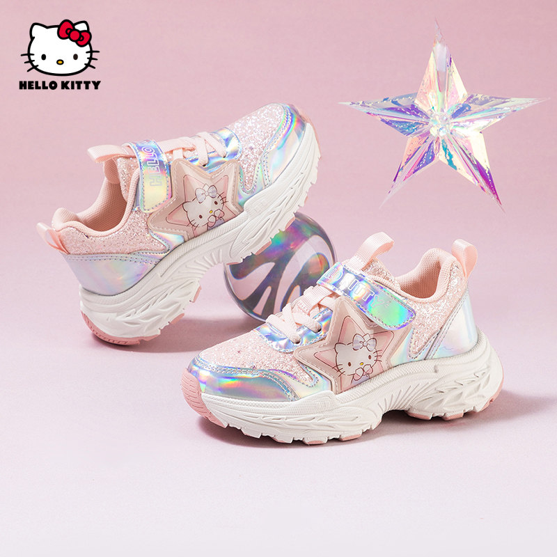 HelloKitty凯蒂猫童鞋女童魔术贴老爹鞋女孩2026春秋新款运动鞋子